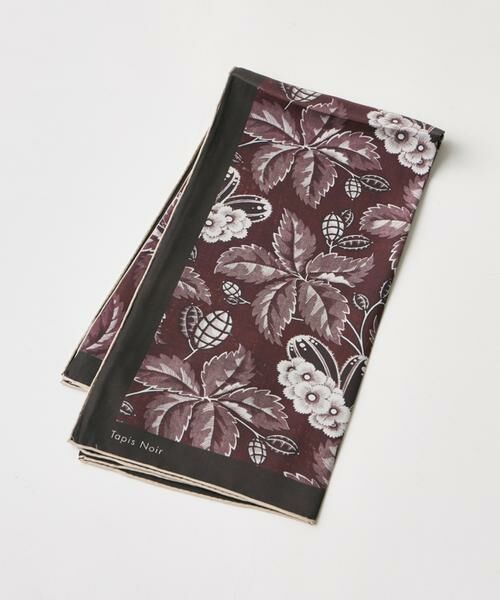 INED / イネド バンダナ・スカーフ | 《SUPERIOR CLOSET》Classical Bordeaux Bloom Scarf《Tapis Noir》 | 詳細1