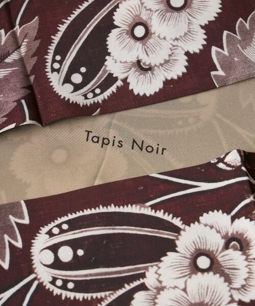 INED / イネド バンダナ・スカーフ | 《SUPERIOR CLOSET》Slim Bordeaux Bloom Scarf《Tapis Noir》 | 詳細2