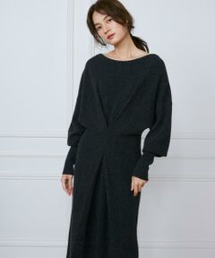 ウールカシミヤタックデザインニットワンピース《la veille by SUPERIOR CLOSET》