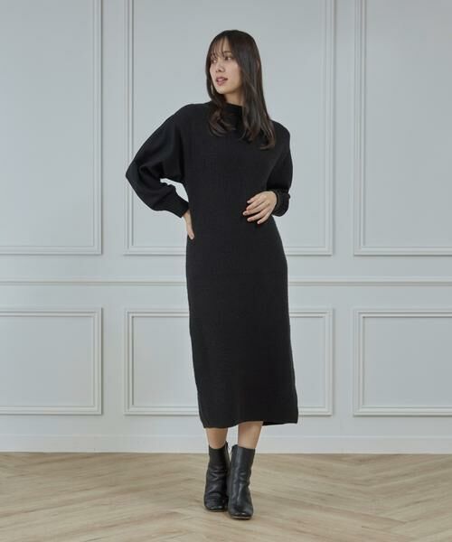 INED / イネド ミニ丈・ひざ丈ワンピース | 《大きいサイズ》圧縮スムースドッキングニットワンピース | 詳細10