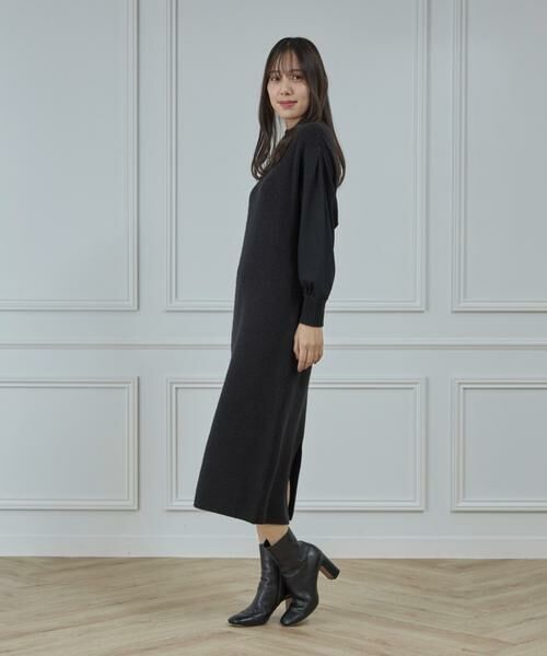 INED / イネド ミニ丈・ひざ丈ワンピース | 《大きいサイズ》圧縮スムースドッキングニットワンピース | 詳細11