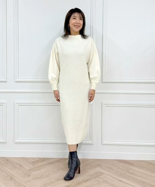 INED / イネド ミニ丈・ひざ丈ワンピース | 《大きいサイズ》圧縮スムースドッキングニットワンピース | 詳細12