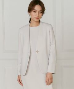 INED / イネド ノーカラージャケット | 《大きいサイズ》カラーレスジャケット