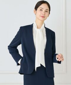 INED / イネド ノーカラージャケット | 《大きいサイズ》カラーレスジャケット