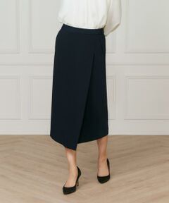 INED / イネド ミニ・ひざ丈スカート | 《大きいサイズ》アシンメトリータックスカート