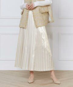 INED / イネド ミニ・ひざ丈スカート | メタリックプリーツスカート