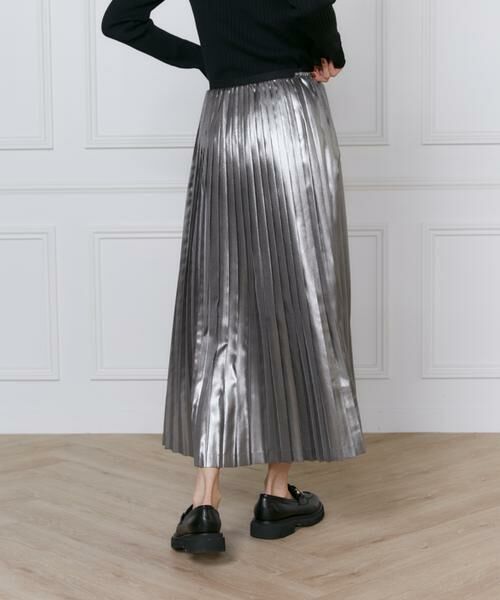INED / イネド ミニ・ひざ丈スカート | メタリックプリーツスカート | 詳細23