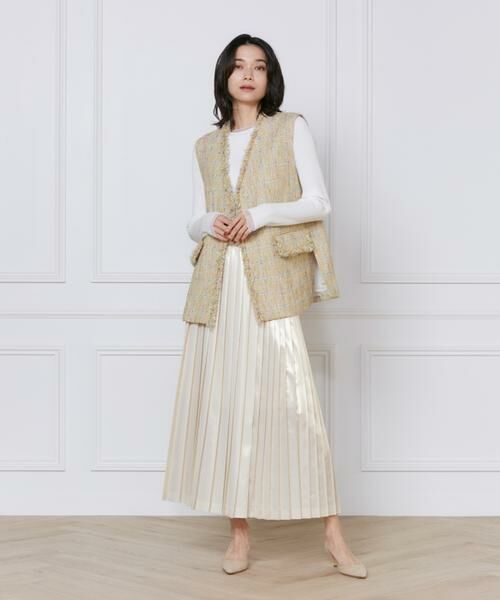 INED / イネド ミニ・ひざ丈スカート | メタリックプリーツスカート | 詳細18
