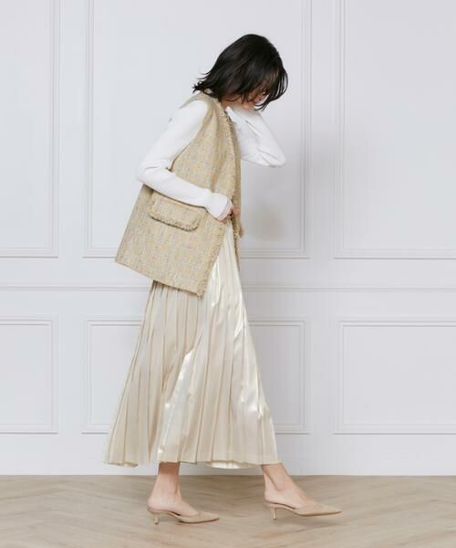 INED / イネド ミニ・ひざ丈スカート | メタリックプリーツスカート | 詳細20