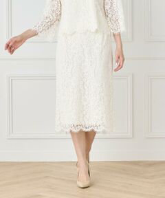 INED / イネド ミニ・ひざ丈スカート | 《大きいサイズ》コードレーススカート