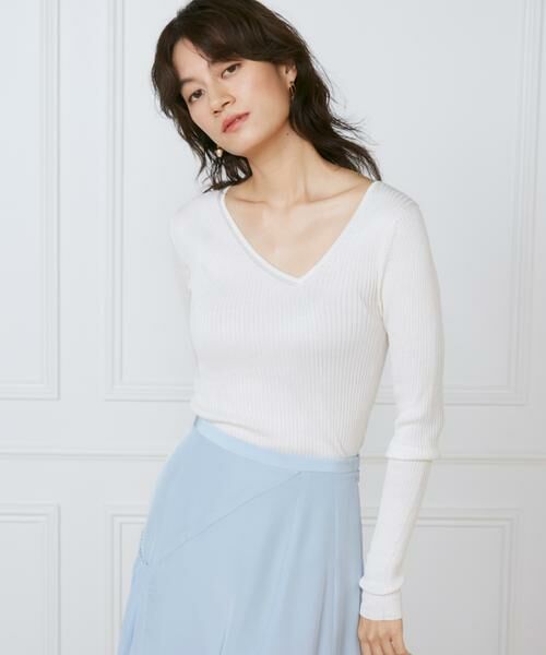 INED/イネド シルクリブニット 《la veille by SUPERIOR CLOSET》 オフホワイト1 09 INED/イネド シルクリブニット 《la veille by SUPERIOR CLOSET》 オフホワイト1 09