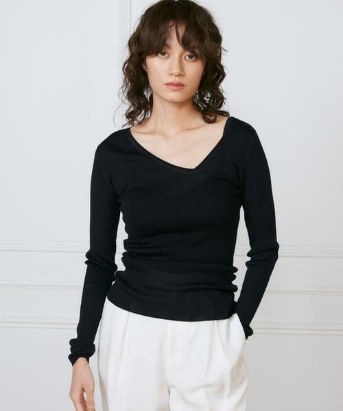 INED/イネド シルクリブニット 《la veille by SUPERIOR CLOSET》 ネイビー 09 INED/イネド シルクリブニット 《la veille by SUPERIOR CLOSET》 ネイビー 09