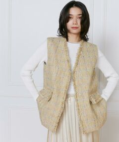 INED / イネド ベスト | 《大きいサイズ》ツイードジレ《Lanificico Campore》