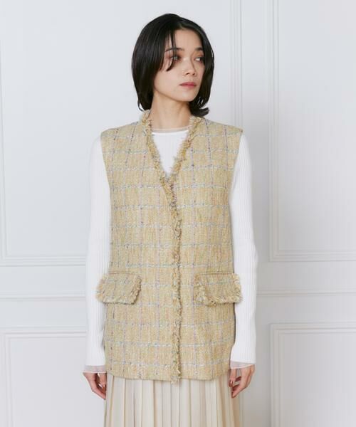 INED / イネド ベスト | 《大きいサイズ》ツイードジレ《Lanificico Campore》 | 詳細12