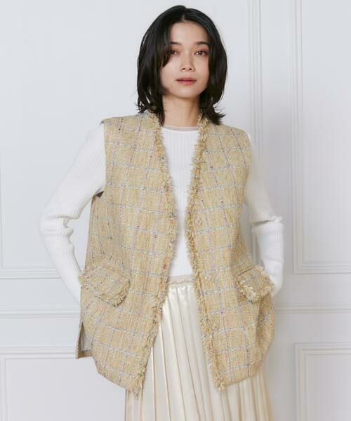 INED / イネド ベスト | 《大きいサイズ》ツイードジレ《Lanificico Campore》 | 詳細9
