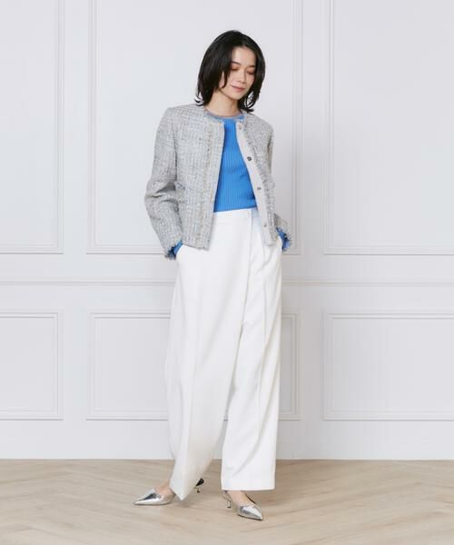 INED / イネド ノーカラージャケット | 《大きいサイズ》ノーカラーツイードジャケット《Lanificico Campore》 | 詳細2