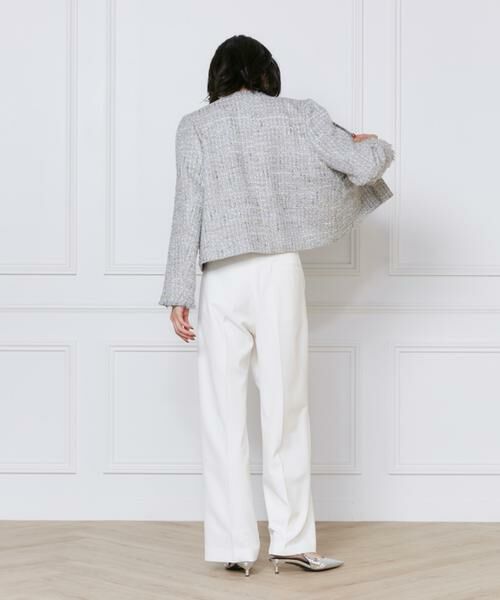 INED / イネド ノーカラージャケット | 《大きいサイズ》ノーカラーツイードジャケット《Lanificico Campore》 | 詳細4