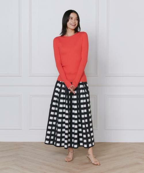 INED / イネド ミニ・ひざ丈スカート | 《大きいサイズ》ブロックチェックプリントギャザースカート | 詳細2