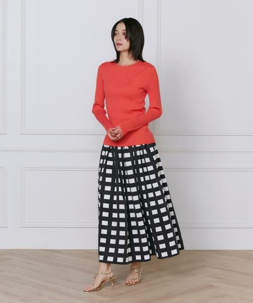 INED / イネド ミニ・ひざ丈スカート | 《大きいサイズ》ブロックチェックプリントギャザースカート | 詳細3
