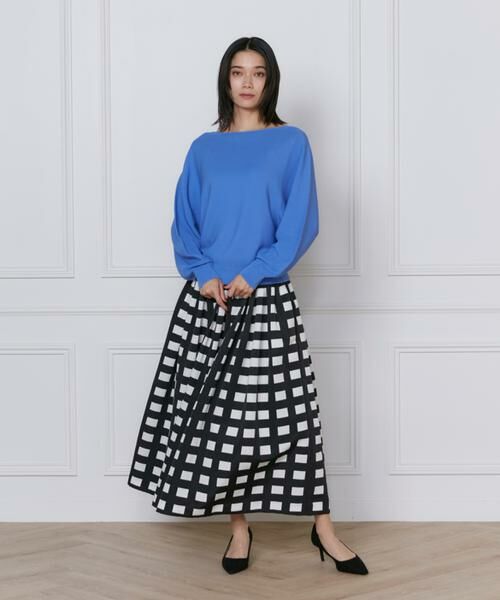 INED / イネド ミニ・ひざ丈スカート | 《大きいサイズ》ブロックチェックプリントギャザースカート | 詳細5