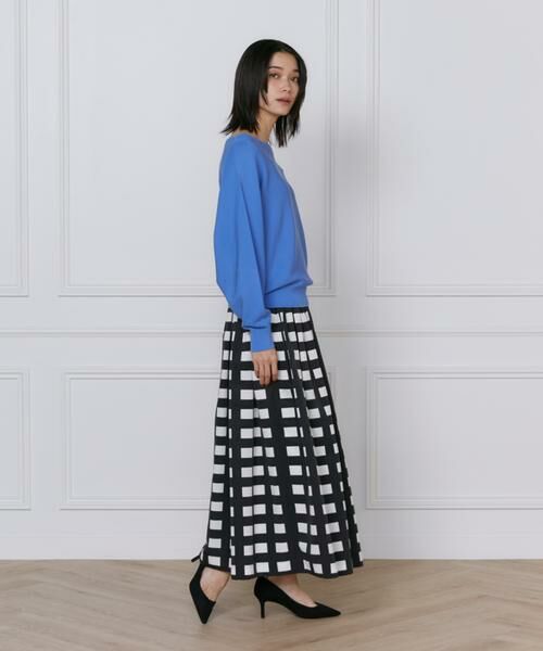 INED / イネド ミニ・ひざ丈スカート | 《大きいサイズ》ブロックチェックプリントギャザースカート | 詳細6