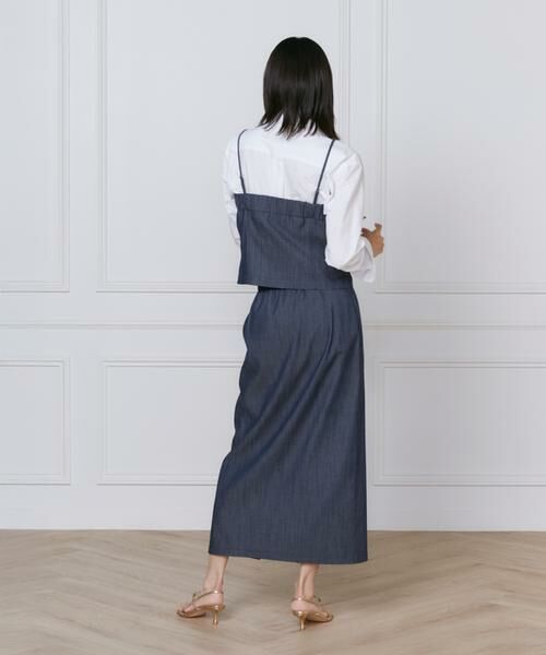 INED / イネド ミニ・ひざ丈スカート | 《大きいサイズ》デニム風スカート | 詳細4