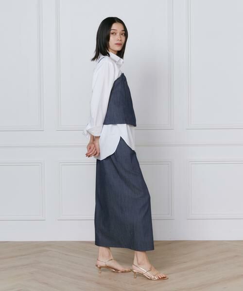 INED / イネド ミニ・ひざ丈スカート | 《大きいサイズ》デニム風スカート | 詳細6