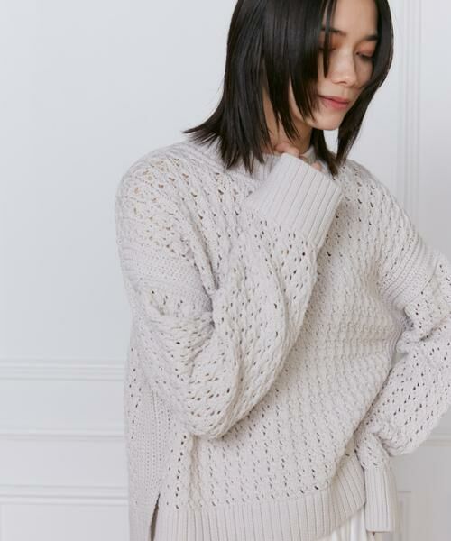 INED / イネド ニット・セーター | メッシュ柄ニットプルオーバー《YVON》 | 詳細12