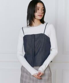 INED / イネド シャツ・ブラウス | デニム風ビスチェ