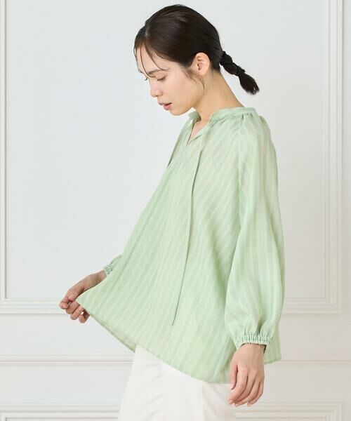 INED / イネド シャツ・ブラウス | 《大きいサイズ》からみ織ブラウス | 詳細9