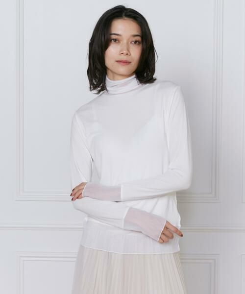 INED / イネド カットソー | チュール切り替えタートルネックカットソー | 詳細1