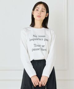 INED / イネド Tシャツ | 《大きいサイズ》ロングスリーブロゴカットソー