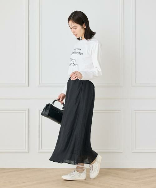 INED / イネド Tシャツ | 《大きいサイズ》ロングスリーブロゴカットソー | 詳細3