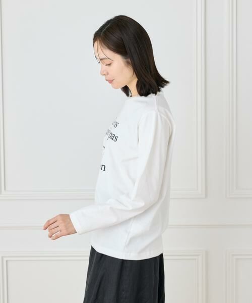 INED / イネド Tシャツ | 《大きいサイズ》ロングスリーブロゴカットソー | 詳細8