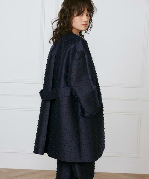 INED/イネド ノーカラーAラインコート《la veille by SUPERIOR CLOSET》 ネイビー 09 INED/イネド ノーカラーAラインコート《la veille by SUPERIOR CLOSET》 ネイビー 09
