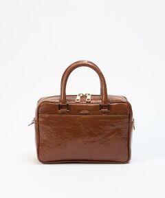 極美品 バリー ボストンバッグ クロコ型押し ゴールド金具 南京錠 保存袋 クロコ型押しヘリ巻きボストン23cm | A.D.M.J.公式オンラインストア