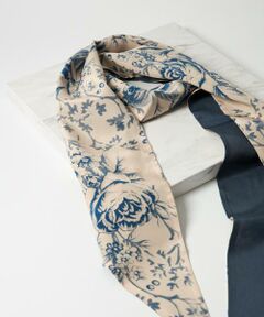INED / イネド バンダナ・スカーフ | 《FAVORITE》Slim Blue Toile スカーフ《Tapis Noir》
