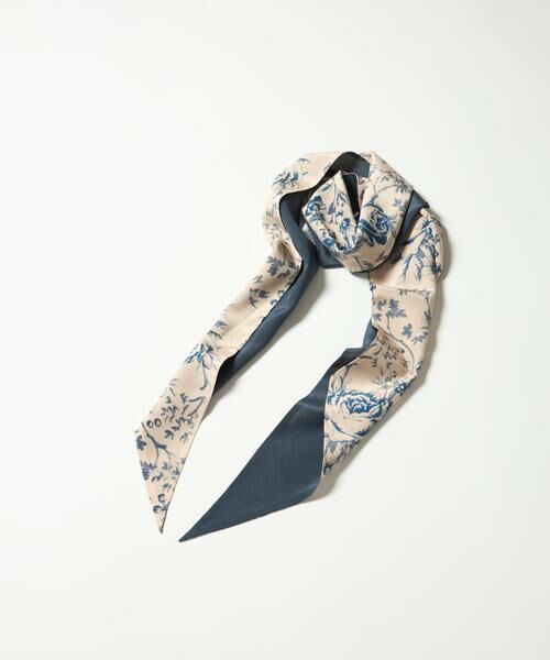 INED / イネド バンダナ・スカーフ | 《FAVORITE》Slim Blue Toile スカーフ《Tapis Noir》 | 詳細2