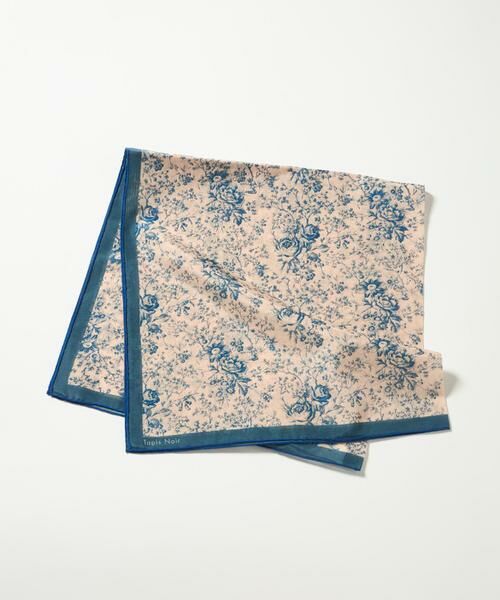 INED / イネド バンダナ・スカーフ | 《FAVORITE》Light Blue Flower Toile スカーフ《Tapis Noir》 | 詳細5