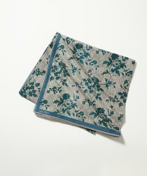 INED / イネド バンダナ・スカーフ | 《FAVORITE》Large Light Blue Stripe スカーフ《Tapis Noir》 | 詳細1