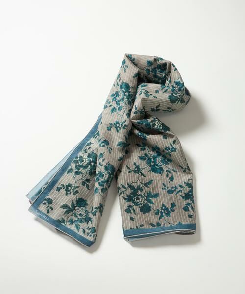 INED / イネド バンダナ・スカーフ | 《FAVORITE》Large Light Blue Stripe スカーフ《Tapis Noir》 | 詳細4