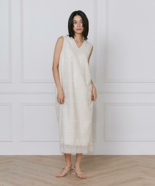 INED / イネド ミニ丈・ひざ丈ワンピース | 幾何学柄レースドレス | 詳細3