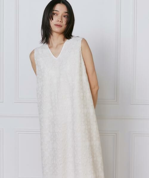 INED / イネド ミニ丈・ひざ丈ワンピース | 《大きいサイズ》幾何学柄レースドレス | 詳細1