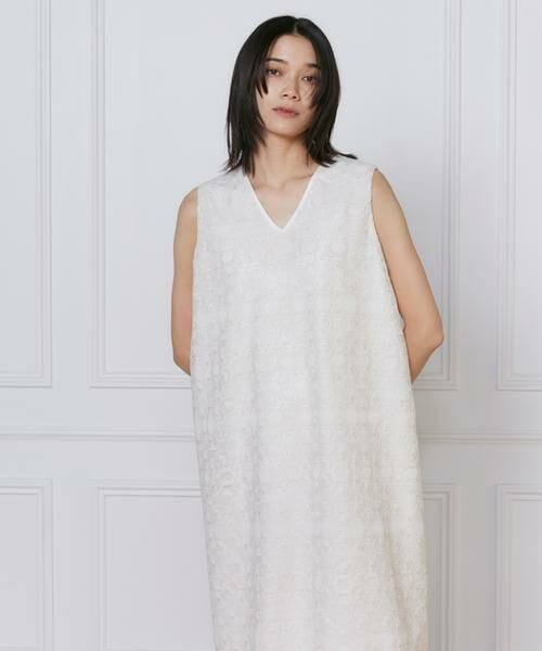 INED / イネド ミニ丈・ひざ丈ワンピース | 《大きいサイズ》幾何学柄レースドレス | 詳細10