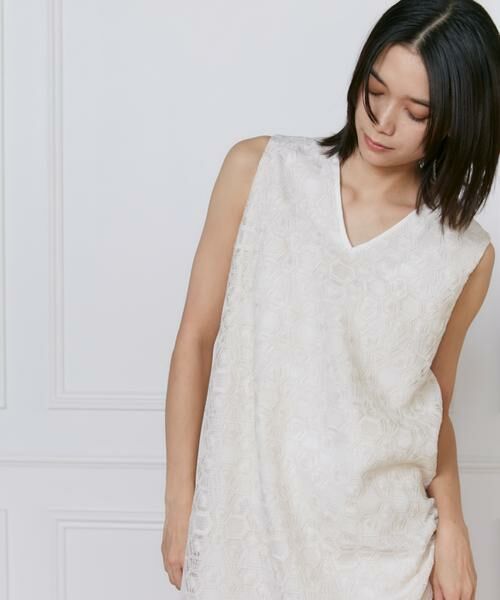 INED / イネド ミニ丈・ひざ丈ワンピース | 《大きいサイズ》幾何学柄レースドレス | 詳細12