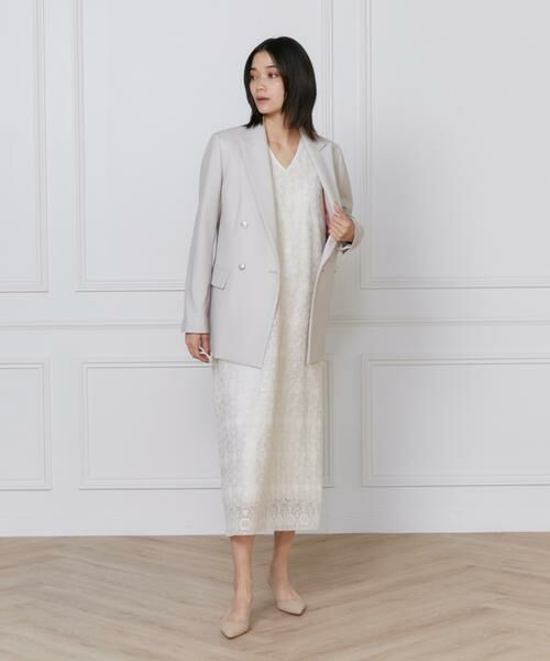 INED / イネド ミニ丈・ひざ丈ワンピース | 《大きいサイズ》幾何学柄レースドレス | 詳細6