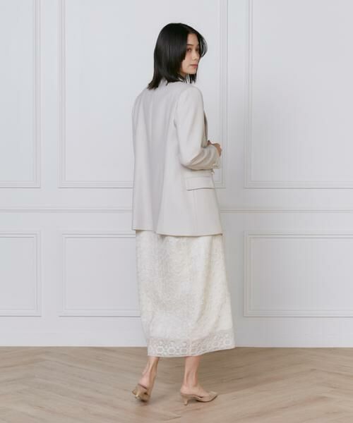 INED / イネド ミニ丈・ひざ丈ワンピース | 《大きいサイズ》幾何学柄レースドレス | 詳細9