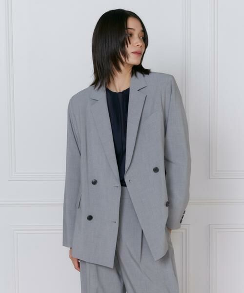 INED / イネド テーラードジャケット | TRストレッチダブルブレストジャケット | 詳細12