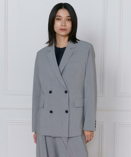 INED / イネド テーラードジャケット | TRストレッチダブルブレストジャケット | 詳細20