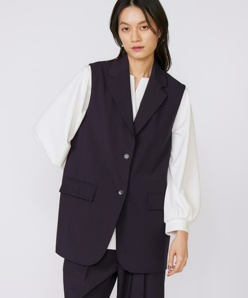 INED / イネド ベスト | 《大きいサイズ》TRストレッチカラーレスジレ | 詳細1